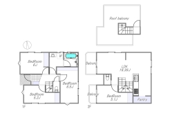 間取り：4LDK　建物面積：86.26ｍ2　建物参考価格：2220.3万円　土地建物総額：7980万円（参考プラン）